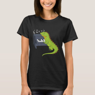 Camiseta Engraçado Gecko Lizard Pianista Rua do Jogador de