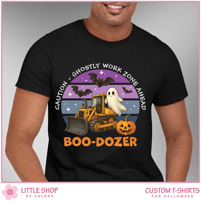Camiseta Engraçado Ghost Bulldozer - Halloween Personalizáv (Criador carregado)