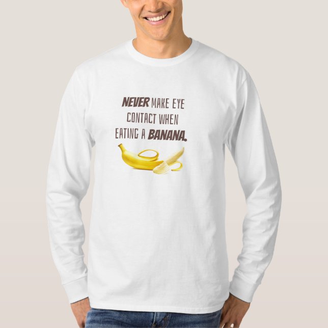 Camiseta Engraçado GIFT Banana. NUNCA faça contato visual q (Frente)