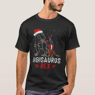Camiseta Engraçado Gigisauro Rex Dinossauro Xadrez Vermelha