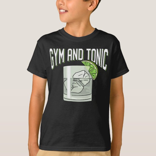 Camiseta Engraçado Gin Tonic Pun Gym Malhação Humor (Frente)