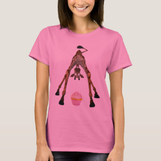 Camiseta Engraçado girafa e Cupcake