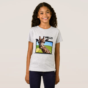 Camiseta Engraçado Girafa na foto de ilusão gráfica 3D do l