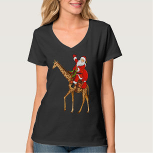Camiseta Engraçado Girafa Papais noeis do Lover no Natal da
