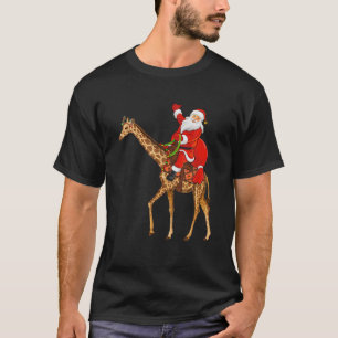 Camiseta Engraçado Girafa Papais noeis do Lover no Natal da