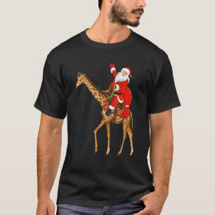 Camiseta Engraçado Girafa Papais noeis do Lover no Natal da