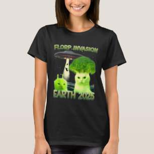 Camiseta Engraçado Glerp Glorp Alienígena Engraçada Cat Mem