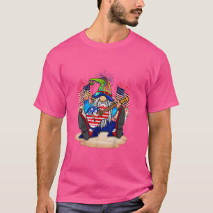 Camiseta Engraçado Gnome com cantos de guitarra e celebra 4