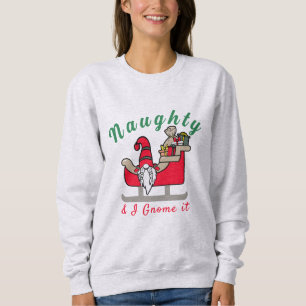 Camiseta Engraçado Gnomo de Natal, Malvado ou Engraçado