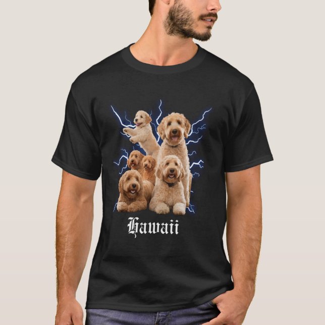 Camiseta Engraçado Golden Doodle Bootleg Havaí (Frente)