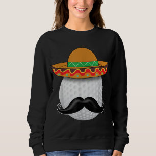 Camiseta Engraçado Golf Ball Mustache Esportes Mexicanos Pa