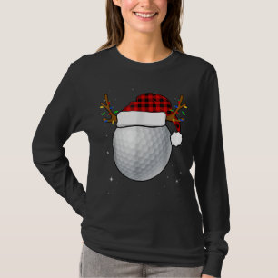 Camiseta Engraçado Golf Reindeer Santa Hat Natal Pijamas Ho
