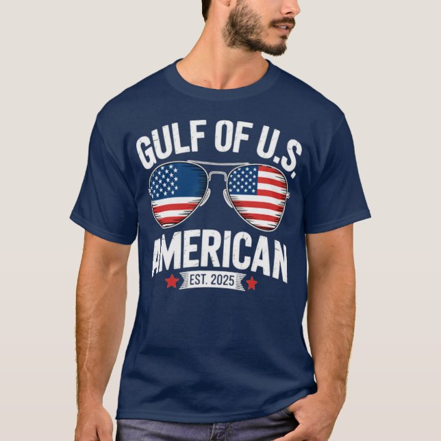 Camiseta Engraçado Golfo Dos Estados Unidos, Óculos De Sol  (Frente)