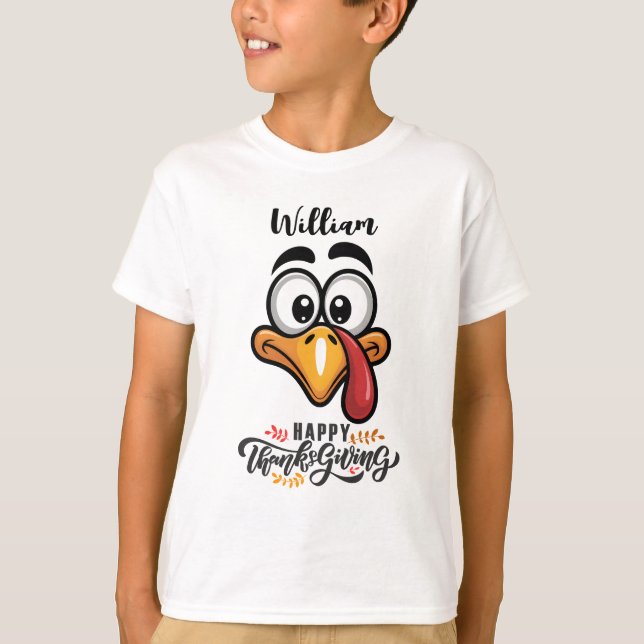 Camiseta Engraçado Goofy Turquia Enfrenta Cartoon Personali (Frente)
