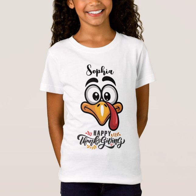 Camiseta Engraçado Goofy Turquia Enfrenta Cartoon Personali (Frente)
