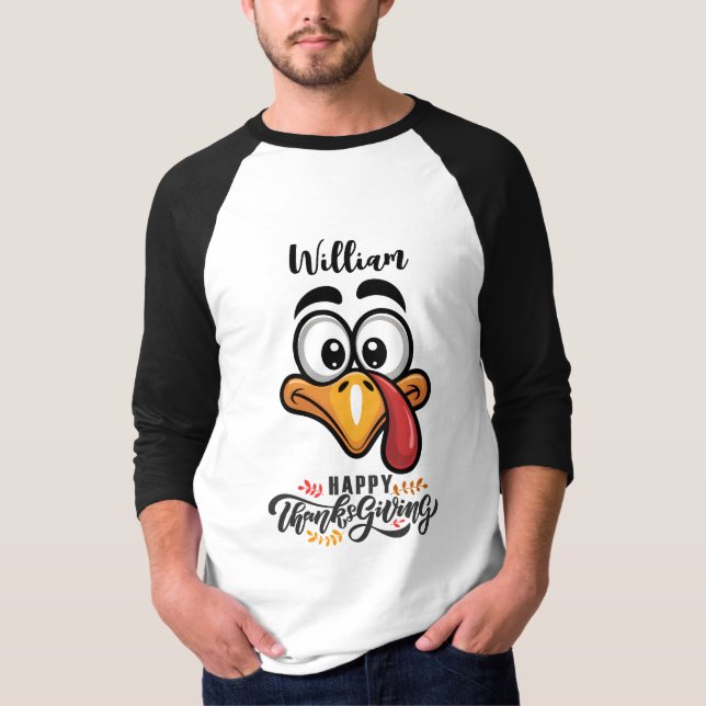 Camiseta Engraçado Goofy Turquia Enfrenta Cartoon Personali (Frente)