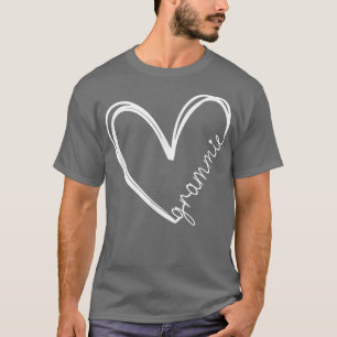 Camiseta Engraçado Grammie Heart para vovó Dia das Mães Mul