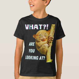 Camiseta Engraçado, Grande Olho Tarsier O Que Você Está Olh