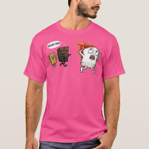 Camiseta Engraçado Grupo Hug Campfire Marshmallow E Me Chor