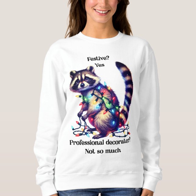 Camiseta Engraçado guaxinim de Natal (Frente)