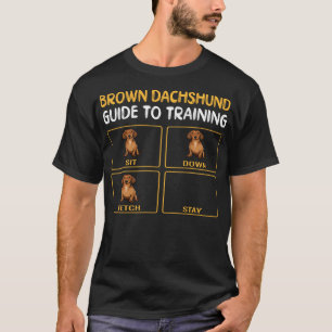 Camiseta Engraçado Guia Brown Dachshund Para Treinar Obedie