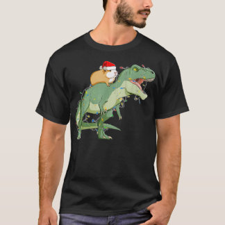 Camiseta Engraçado Guiné Porco Andando Na Luz De Natal T Re