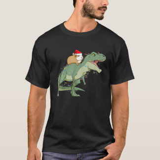 Camiseta Engraçado Guiné Porco Andando Na Luz De Natal T Re