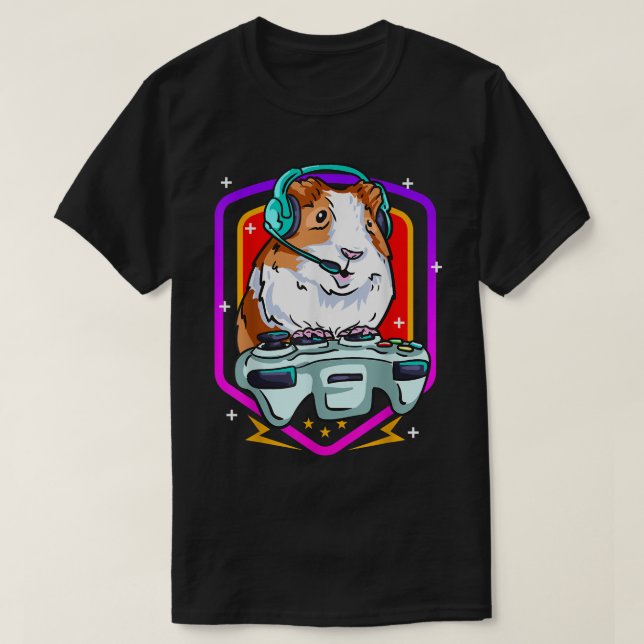 Camiseta Engraçado Guiné Porco Jogo Jogador Hamster Furtado (Frente do Design)