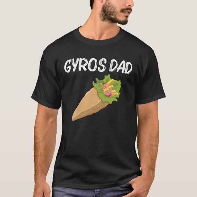 Camiseta Engraçado Gyros Para O Pai Pai Gyro Meat Pita Done (Frente)