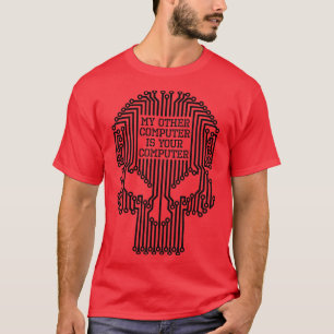 Camiseta Engraçado Hacker Meu Outro Computador É Seu Comput