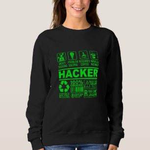 Camiseta Engraçado Hacker Orgânico Composição Que Hackeava