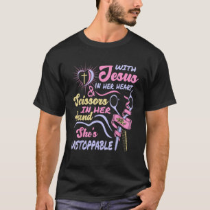 Camiseta Engraçado Hairstylist Oferece Presentes Com Jesus
