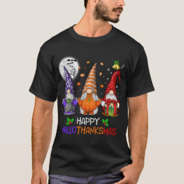 Camiseta Engraçado Hallothanksmas Gnomos Feliz Hallowthanks