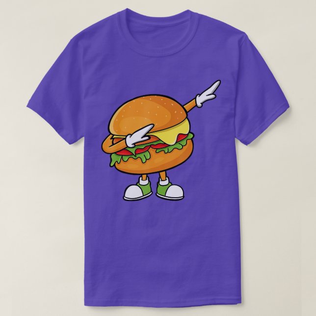 Camiseta Engraçado Hamburger Art Men Mulheres Cheeseburger  (Frente do Design)