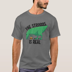 Camiseta Engraçado Hamburger T-rex Presente Legal A Luta É