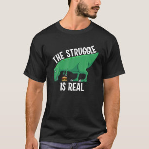 Camiseta Engraçado Hamburger T-rex Presente Legal A Luta É