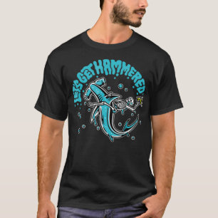 Camiseta Engraçado Hammerhead Bebendo de Tubarão Traz Ham