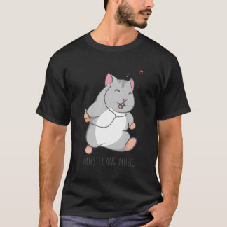 Camiseta Engraçado Hamster Engraçado Rodand Music Dizendo