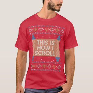 Camiseta Engraçado Hanukkah Ugly Sweater Judeu Presente Com