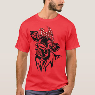 Camiseta Engraçado Heifer Red Bandana Beija Cabeça De Filho