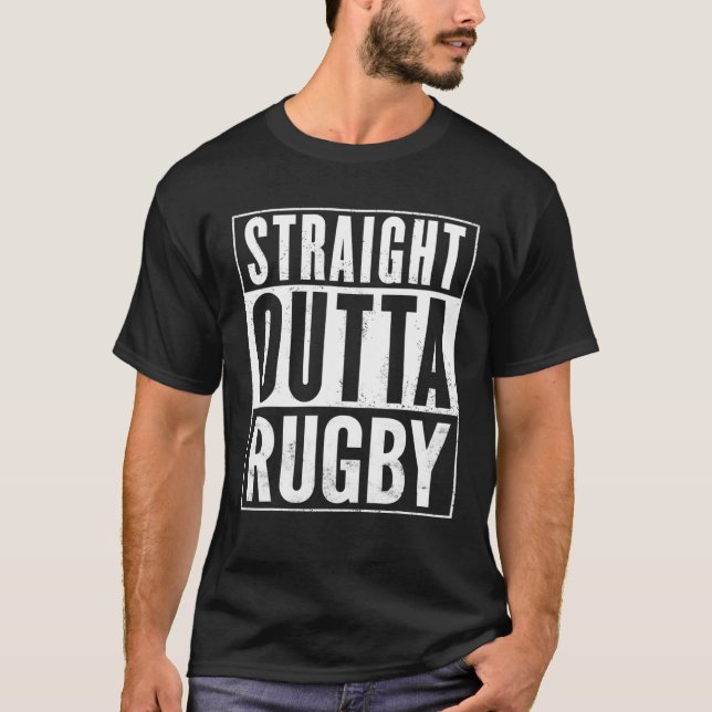 Camiseta Engraçado hetero Outta Rugby (Frente)
