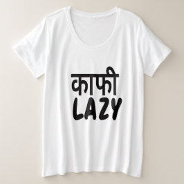 Camiseta Engraçado Hindi-Inglês Kaafi Lazy Conforto Feminin