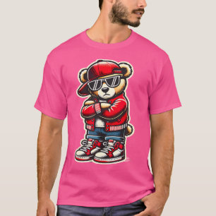 Camiseta Engraçado Hip Hop Teddy Bear 90S Grafite Art Rap L