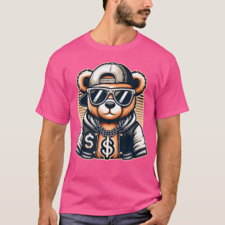 Camiseta Engraçado Hip Hop Teddy Bear 90S Grafite Art Rap L