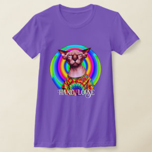 Camiseta Engraçado Hippie Sphynx Cat