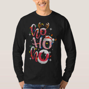 Camiseta Engraçado Ho-Ho Candy Natal Luz Santa Hat Gi