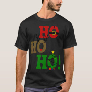 Camiseta Engraçado Ho Ho Papais noeis Belly Reindeer Árvore