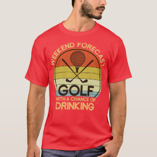 Camiseta Engraçado Hobby Golfer Bebendo Golf