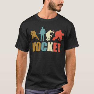 Camiseta Engraçado Hockey Lover Vintage Retro Style Hockey