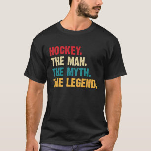 Camiseta Engraçado Hockey O Homem O Mito A Lenda Retro Vin